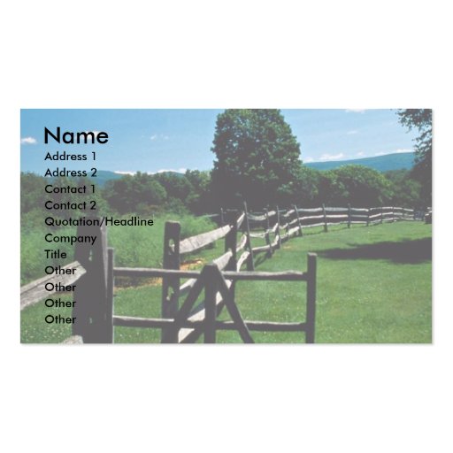 Wooden fence, Vermont, U.S.A. Business Card Templates