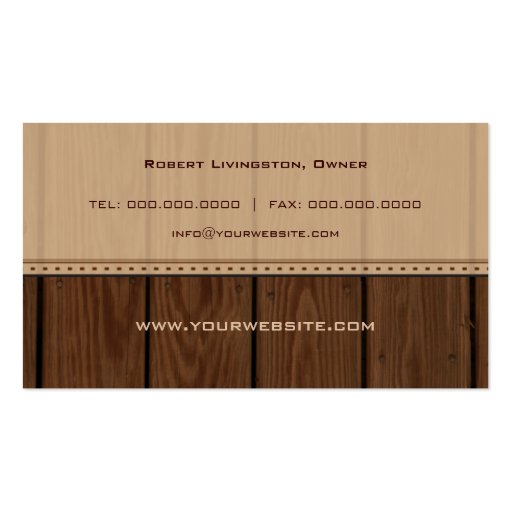 Wooden Flourish Horse Business Card (back side)