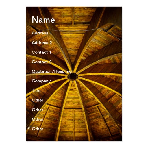 Wooden flower ceiling business card template (front side)
