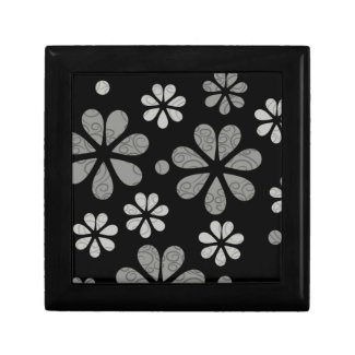 Wooden Gift Boxes::Retro Gray Flowers