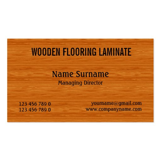 Wooden hard wood flooring PERSONALIZE Business Card Templates