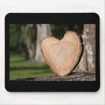 wooden heart mouse pads