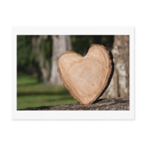 wooden heart postcard