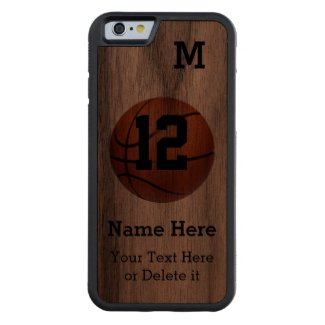 Wooden iPhone 6 Cases Basketball with 4 TEXT BOXES