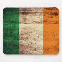 Wooden Ireland Flag Mousepad