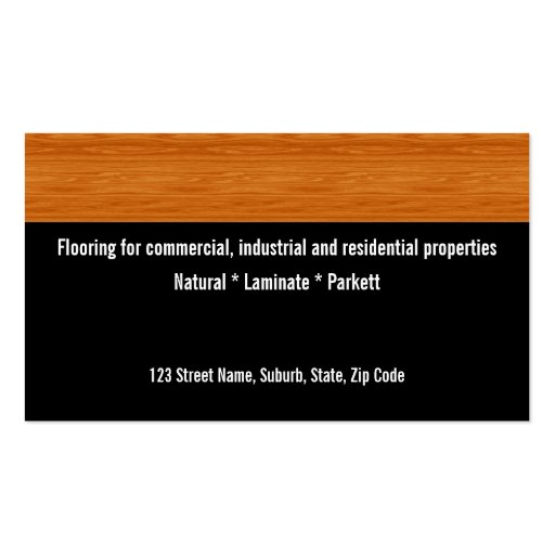 Wooden laminate wood flooring PERSONALIZE Business Cards (back side)