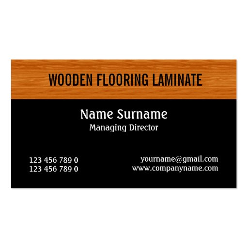 Wooden laminate wood flooring PERSONALIZE Business Cards (front side)