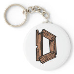 wooden letter D Key Chain