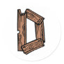 wooden letter D Round Sticker
