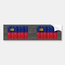 Wooden Liechtensteiner Flag Bumper Stickers