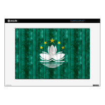 Wooden Macese Flag Skin For Laptop