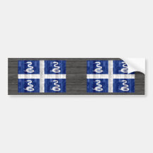 Wooden Martiniquean Flag Bumper Stickers