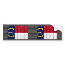 Wooden North Carolinian Flag Bumper Stickers