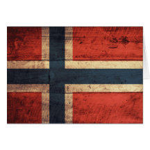 Wooden Norway Flag Cards