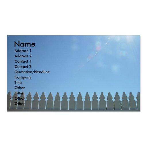 Wooden Picket Fence Business Card