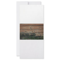 Wooden planks with algae grass  growing photograph custom rack cards