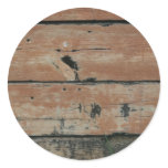 Wooden planks with algae grass  growing photograph stickers
