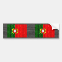 Wooden Portuguese Flag Bumper Sticker