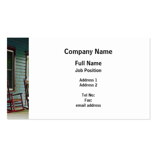 Wooden Rocking Chairs on Porch Business Card