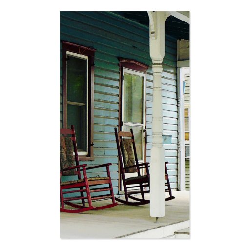 Wooden Rocking Chairs on Porch Business Card (back side)