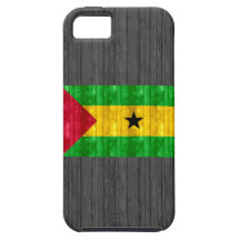 Wooden Sao Tomean Flag iPhone 5 Case