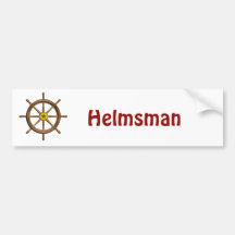 Wooden Ship's Wheel Bumper Stickers