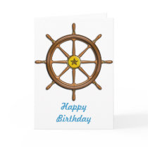 Wooden Ship's Wheel Greeting Card