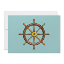 Wooden Ship's Wheel Personalized Announcement