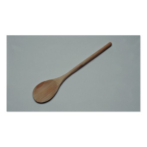 Wooden spoon for kitchen work business card templates (back side)
