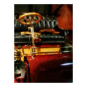 Wooden Steering Wheel on Old-Fashioned Car print