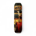 Wooden Steering Wheel on Old-Fashioned Car skateboard