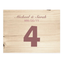 Wooden Table Number Post Cards