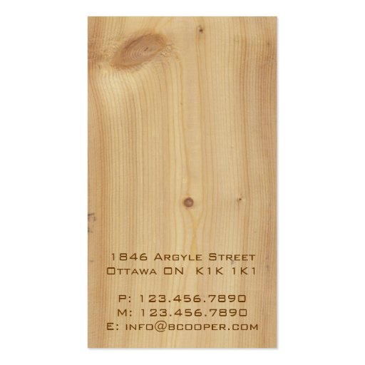 Wooden Texture - Style A Business Card Templates (back side)