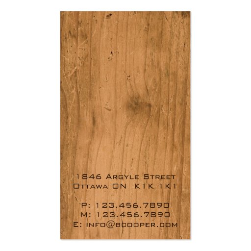 Wooden Texture - Style B Business Cards (back side)