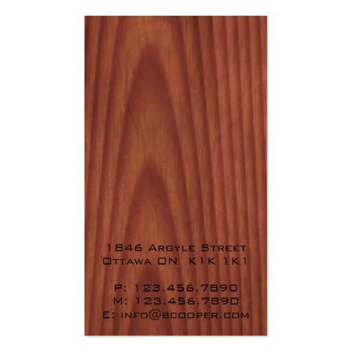 Wooden Texture - Style C Business Cards (back side)