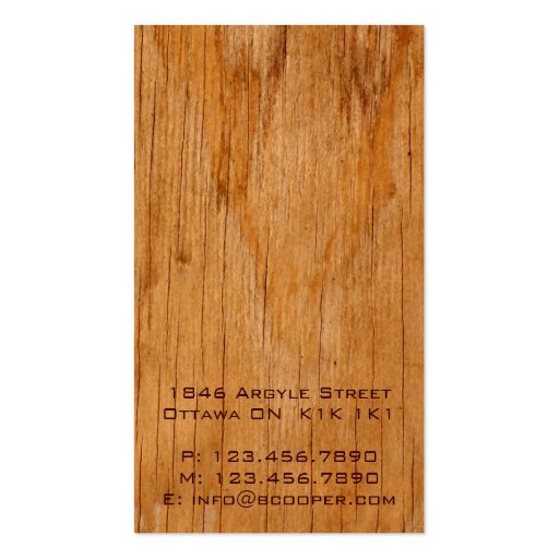 Wooden Texture - Style D Business Cards (back side)