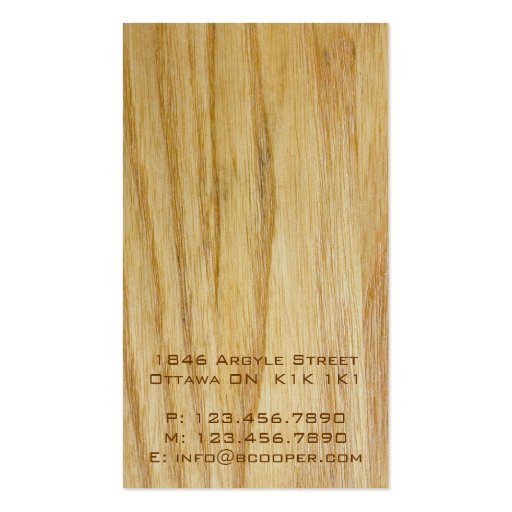 Wooden Texture - Style E Business Card Templates (back side)