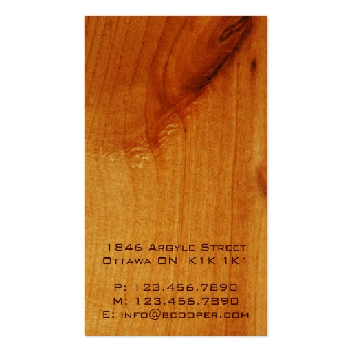 Wooden Texture - Style F Business Card (back side)