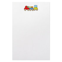 Wooden train with bricks stationery