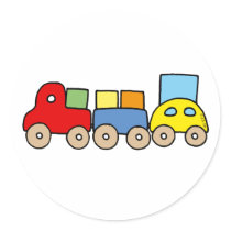 Wooden train with bricks sticker