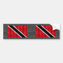 Wooden Trinidadian Flag Bumper Stickers