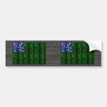Wooden Vermont Flag Bumper Sticker
