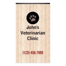 Wooden Veterinarian Clinic Business Card