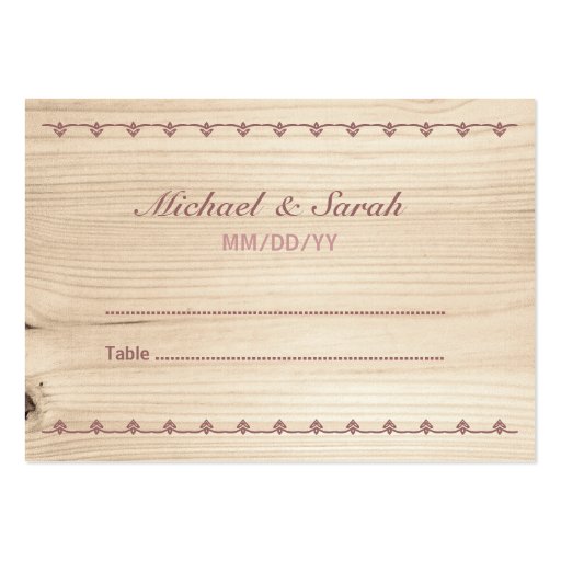 Wooden Wedding Escort Card Business Card Templates (front side)