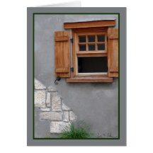 Wooden window greeting card