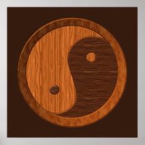 Wooden Yin Yang Poster