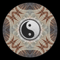 Woodgrain Geometric Art Yin Yang Sticker