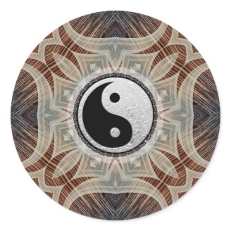  Yin Yang Stickers : Aqua Green Fractal Art