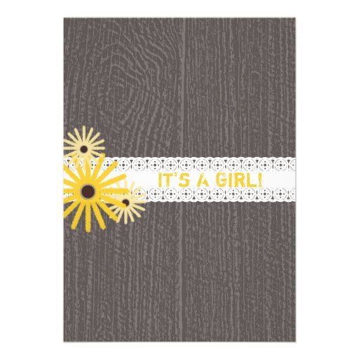 Woodgrain Inspired Honey Bee Themed Baby Shower Invites