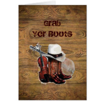 Woodgrain Rustic Country cowboyWedding Greeting Cards